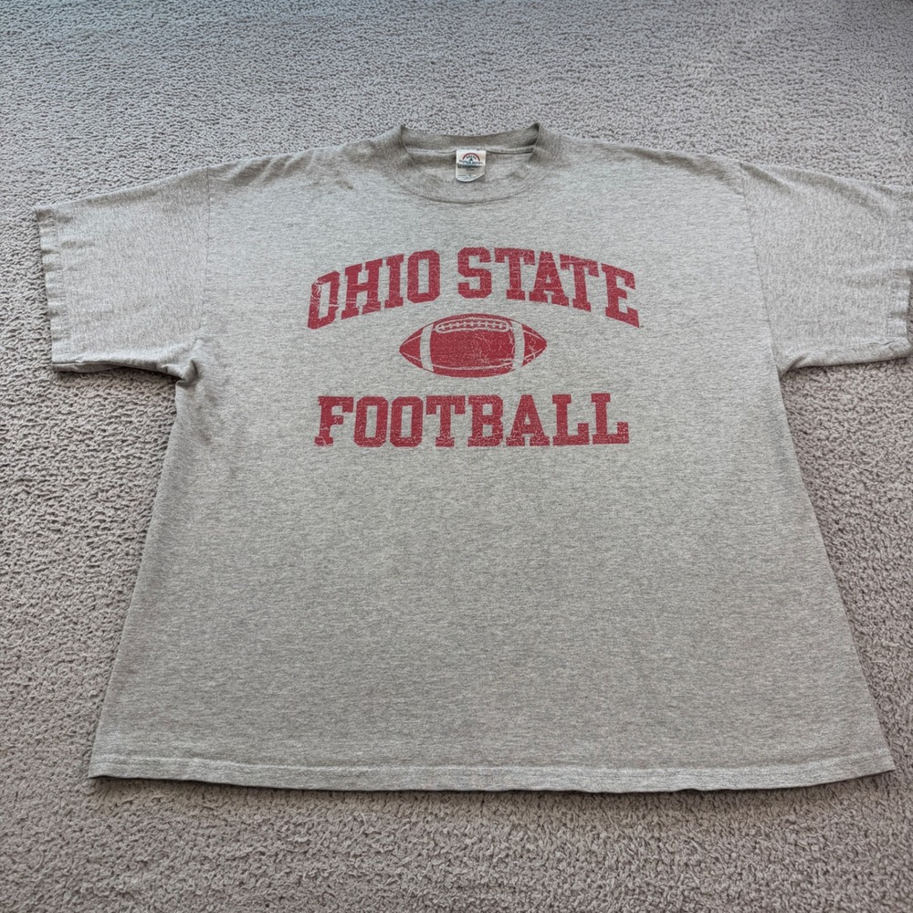 Vintage Delta Ohio State Football T-Shirt Heather Grey XL 90s Y2K OSU Buckeyes